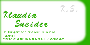 klaudia sneider business card